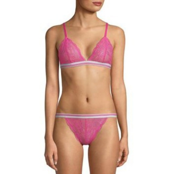 SAM EDELMAN Pink Scallop Lace Tanga - Picture 2 of 7